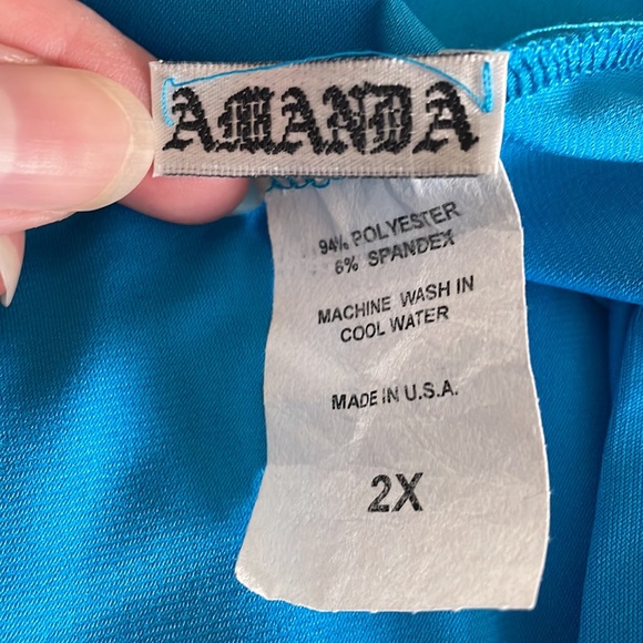 Amanda Blue Sleeveless Top - V-Neck with Ruffles - Size 2X (Fits like 1X) - Picture 4 of 6